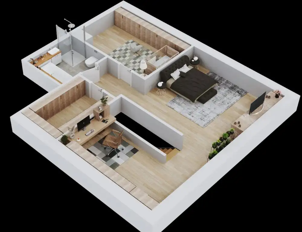 Dwupoziomowe mieszkanie 95m2 z ogródkiem 50m2, niska zabudowa, Libertów, stan deweloperski - Mieszkanie na sprzedaż
