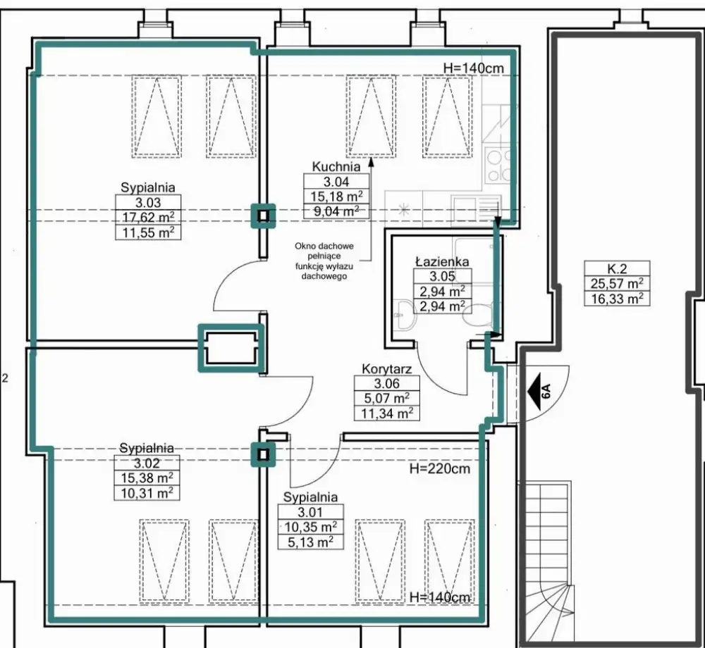 Wykończone mieszkanie 3 pokojowe w centrum Krakowa, 50,5m2 - Mieszkanie na sprzedaż Kraków