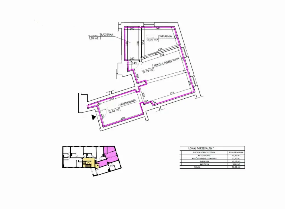 Stare Podgórze mieszkanie w stanie deweloperskim, 2 pokoje, II piętro sprzedam - Mieszkanie na sprzedaż Kraków