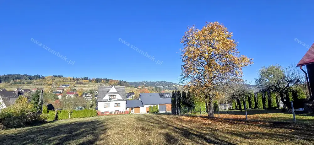 Płaska, widokowa działka budowlana 1653 m² – Łętownia, gm. Jordanów | Media w granicy!
